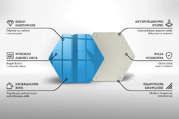 Skärbräda glas sexhörning Färg blå