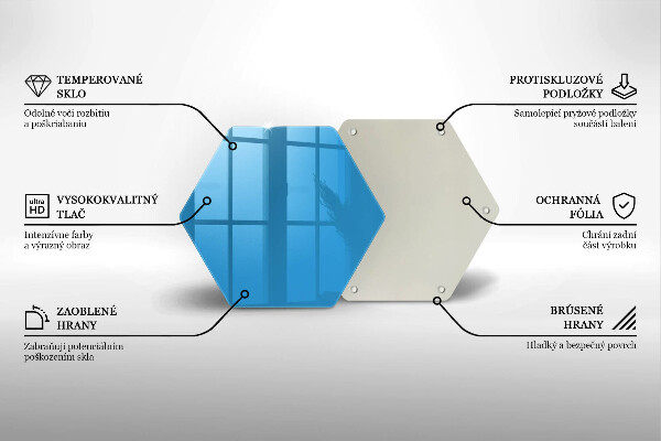 Skärbräda glas sexhörning Färg blå