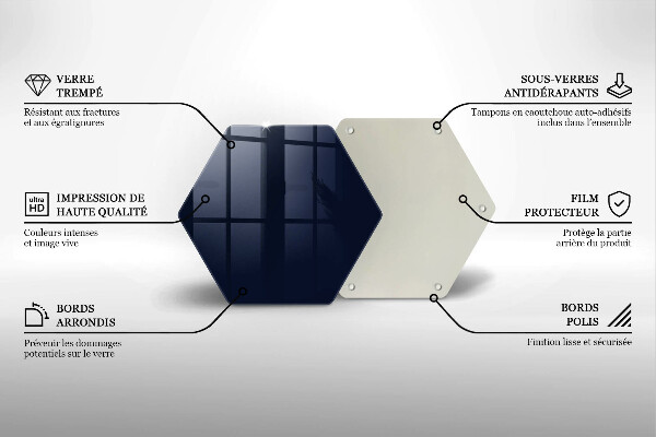 Skärbräda glas sexhörning Marinblå färg