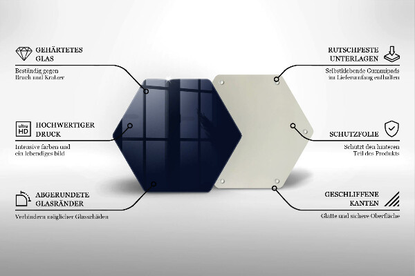 Skärbräda glas sexhörning Marinblå färg