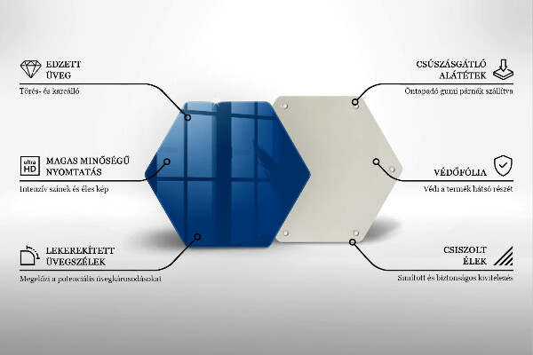 Skärbräda glas sexhörning Färg blå