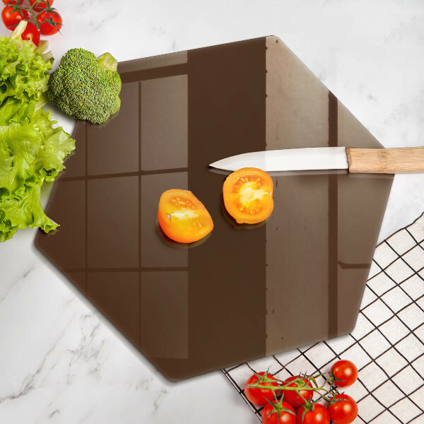 Skärbräda glas sexhörning Brun färg