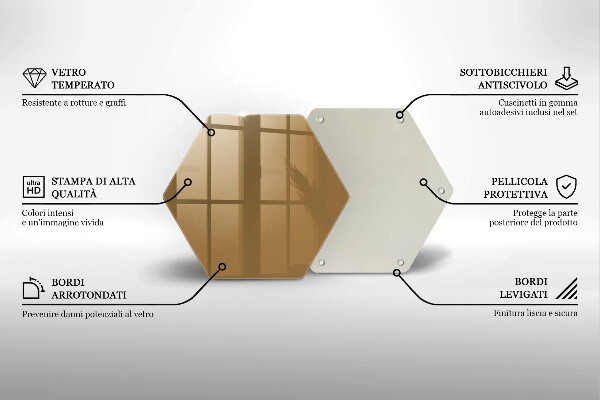 Skärbräda glas sexhörning Beige färg