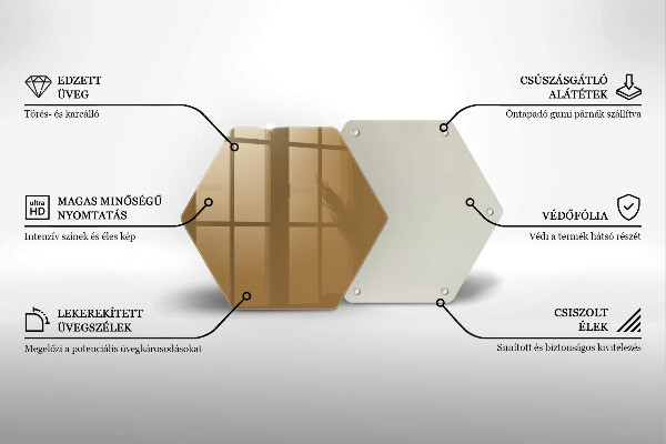 Skärbräda glas sexhörning Beige färg