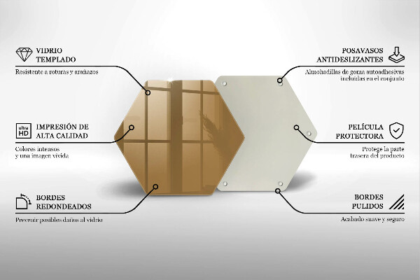 Skärbräda glas sexhörning Beige färg