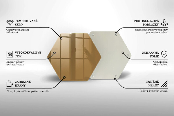 Skärbräda glas sexhörning Beige färg