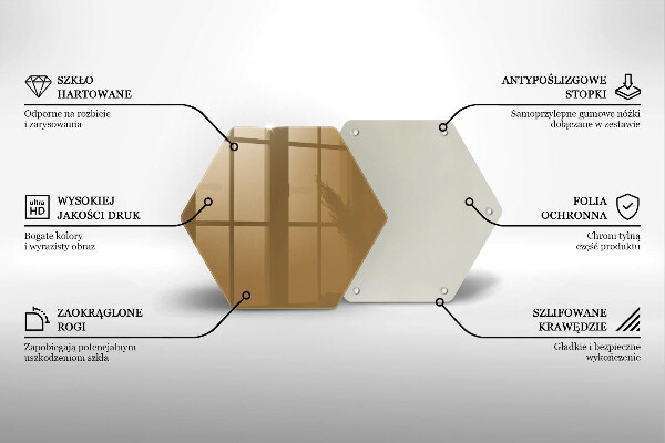 Skärbräda glas sexhörning Beige färg