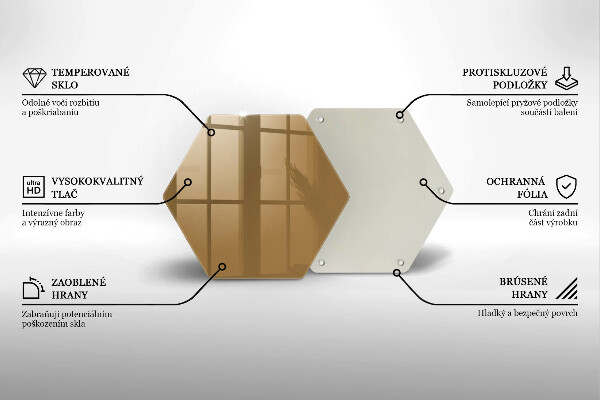 Skärbräda glas sexhörning Beige färg