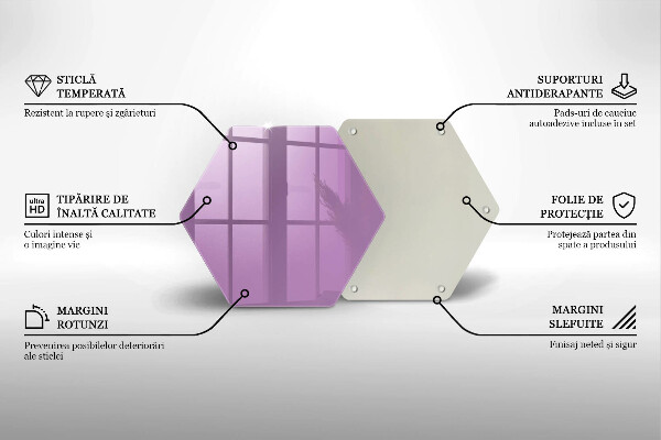 Skärbräda glas sexhörning Violett