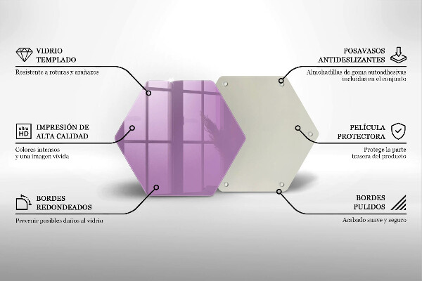 Skärbräda glas sexhörning Violett