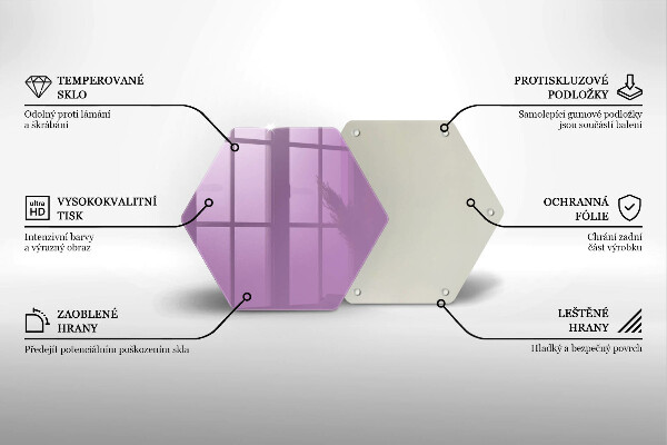 Skärbräda glas sexhörning Violett