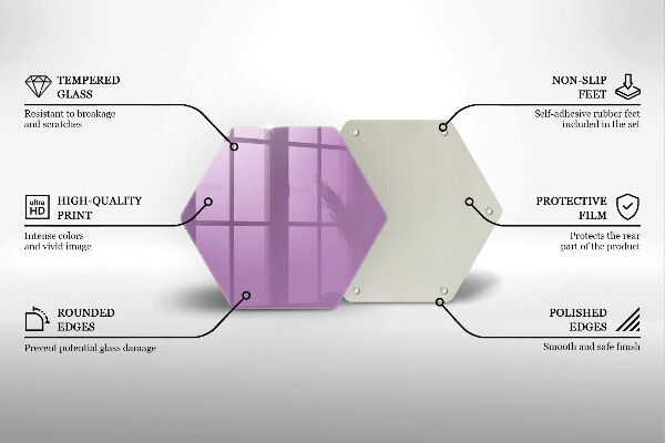 Skärbräda glas sexhörning Violett