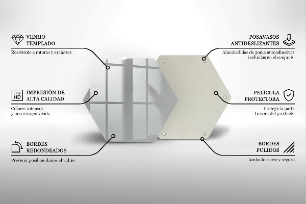 Skärbräda glas sexhörning Färg grå