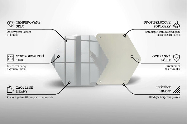 Skärbräda glas sexhörning Färg grå