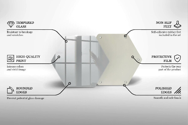Skärbräda glas sexhörning Färg grå