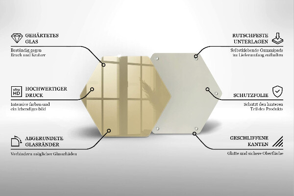 Skärbräda glas sexhörning Beige färg