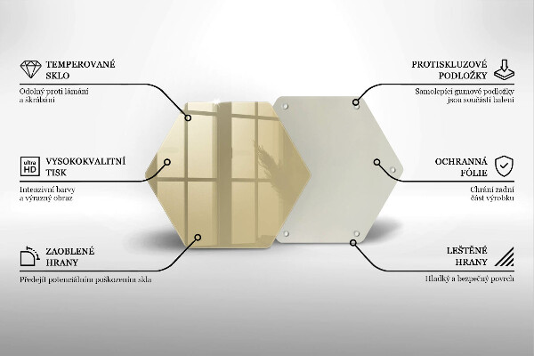 Skärbräda glas sexhörning Beige färg