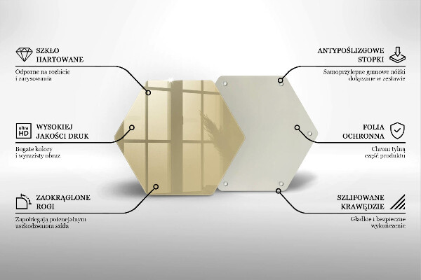 Skärbräda glas sexhörning Beige färg