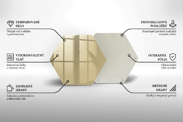 Skärbräda glas sexhörning Beige färg