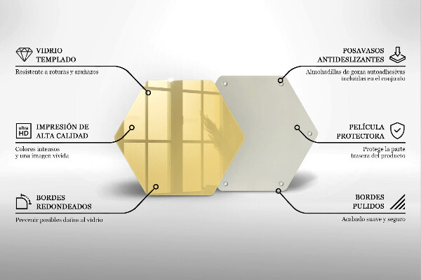 Skärbräda glas sexhörning Gul