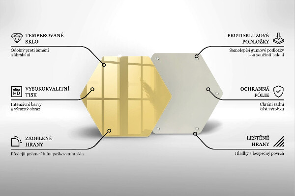 Skärbräda glas sexhörning Gul