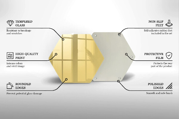 Skärbräda glas sexhörning Gul