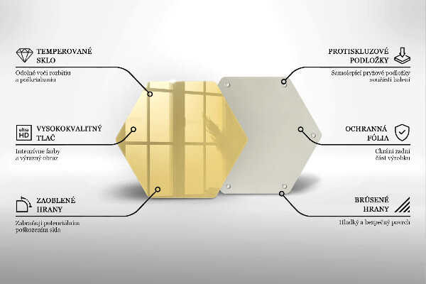 Skärbräda glas sexhörning Gul