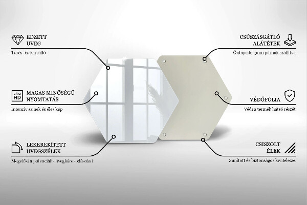 Skärbräda glas sexhörning Färg vit