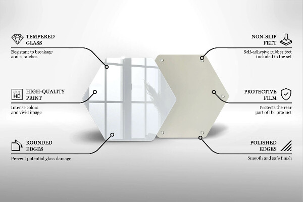 Skärbräda glas sexhörning Färg vit
