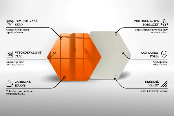 Skärbräda glas sexhörning Orange färg