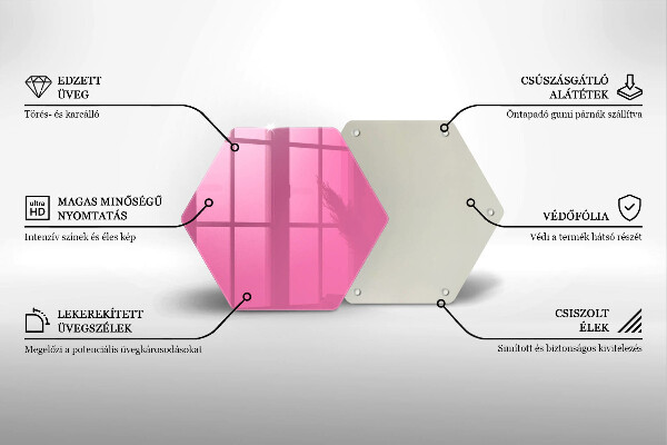 Skärbräda glas sexhörning Färg rosa