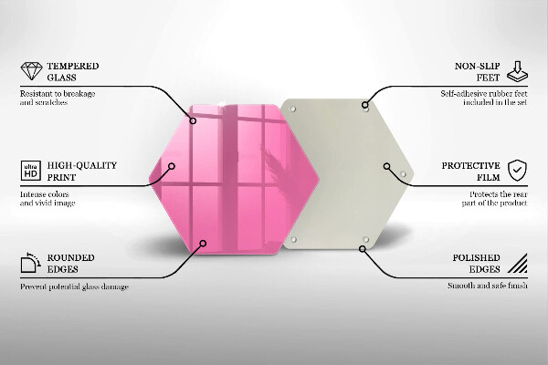 Skärbräda glas sexhörning Färg rosa
