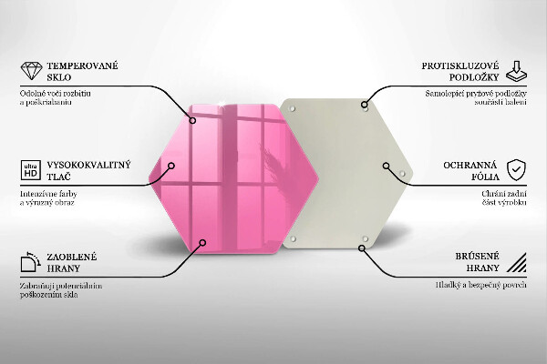 Skärbräda glas sexhörning Färg rosa