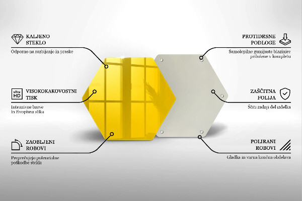 Skärbräda glas sexhörning Gul