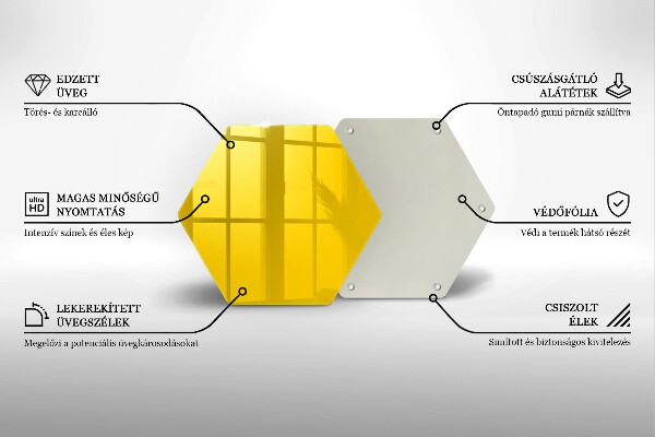Skärbräda glas sexhörning Gul