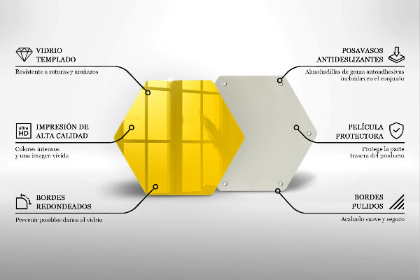 Skärbräda glas sexhörning Gul