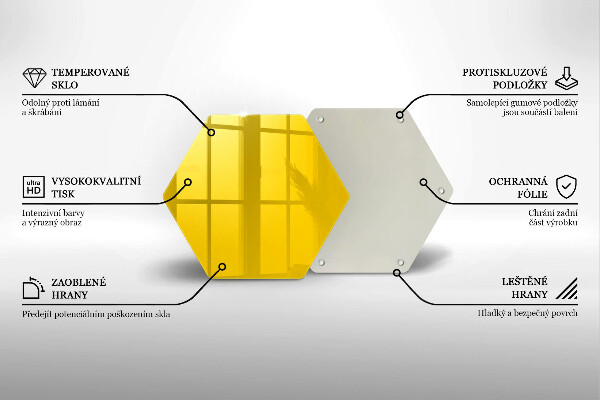 Skärbräda glas sexhörning Gul