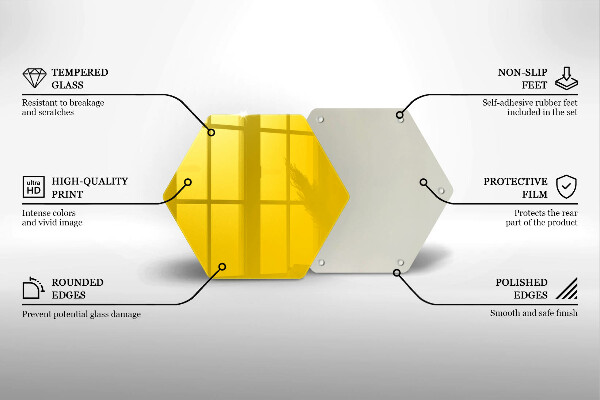 Skärbräda glas sexhörning Gul