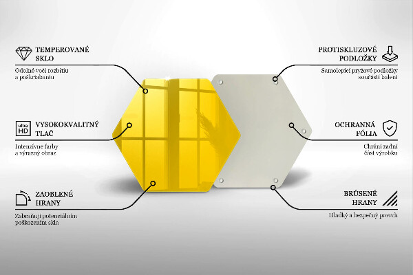Skärbräda glas sexhörning Gul