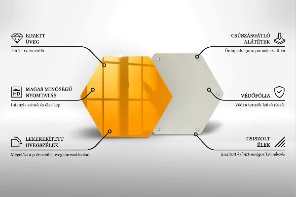Skärbräda glas sexhörning Mörkgul färg