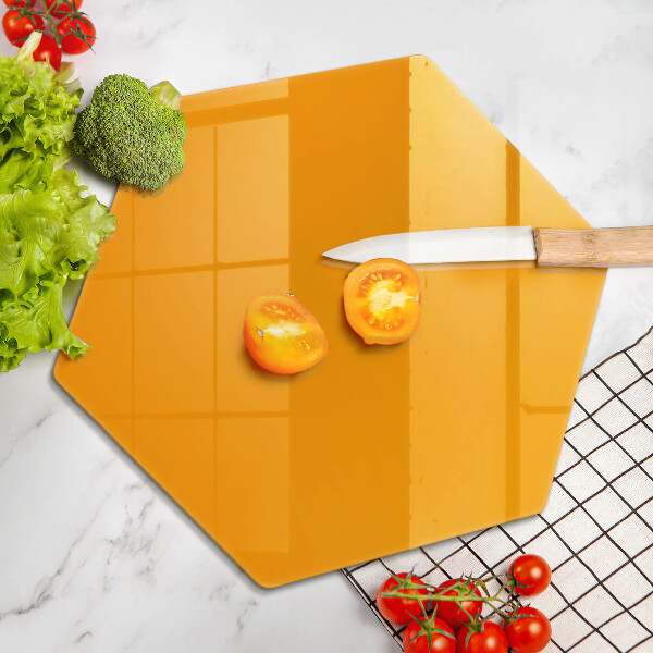 Skärbräda glas sexhörning Mörkgul färg