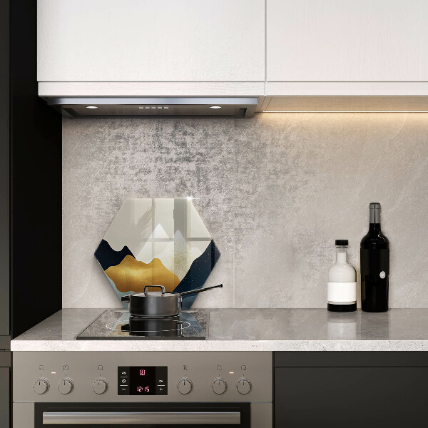 Skärbräda glas sexhörning Abstrakta berg