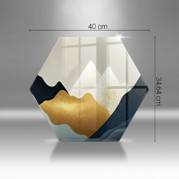 Skärbräda glas sexhörning Abstrakta berg