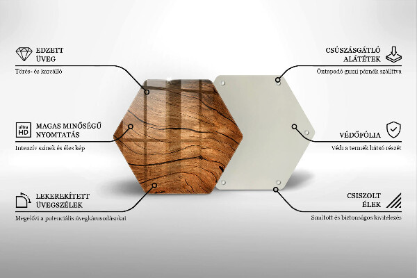 Skärbräda glas sexhörning Träskiva konsistens
