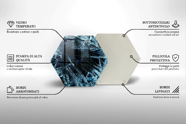 Skärbräda glas sexhörning Struktur av skarp is