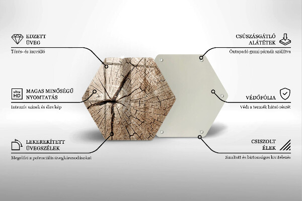 Skärbräda glas sexhörning Tvärsnitt av ett träd