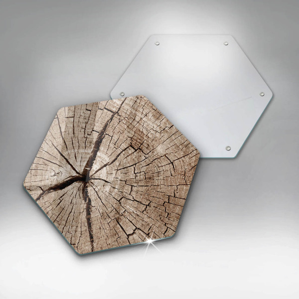 Skärbräda glas sexhörning Tvärsnitt av ett träd