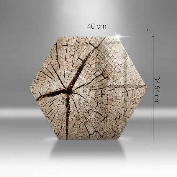 Skärbräda glas sexhörning Tvärsnitt av ett träd