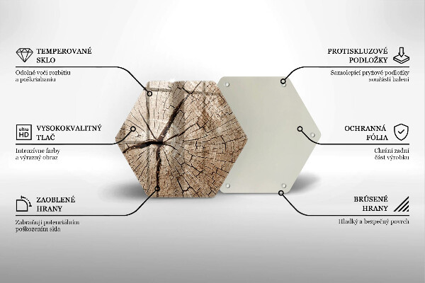 Skärbräda glas sexhörning Tvärsnitt av ett träd