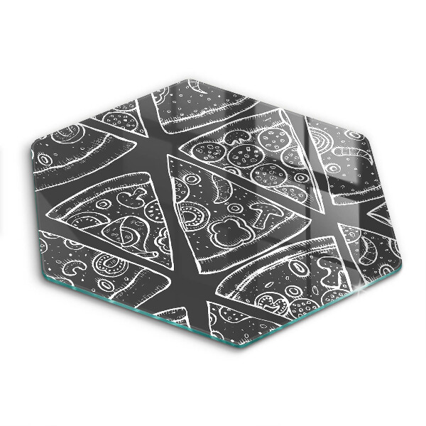 Skärbräda glas sexhörning Pizza illustration